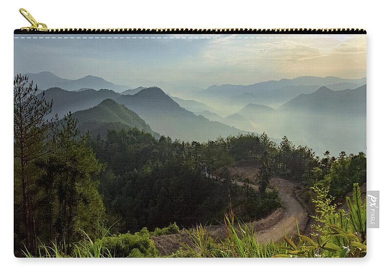 Cloud Zip Pouch featuring the photograph Misty Mountain Morning by William Dickman