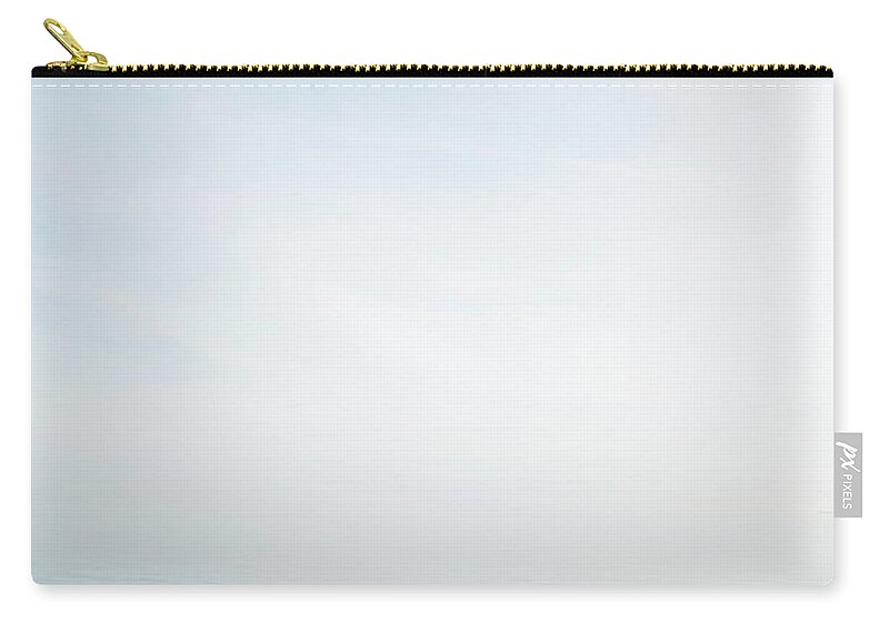 Scenics Zip Pouch featuring the photograph Misty Sea Horizon Background by Peskymonkey