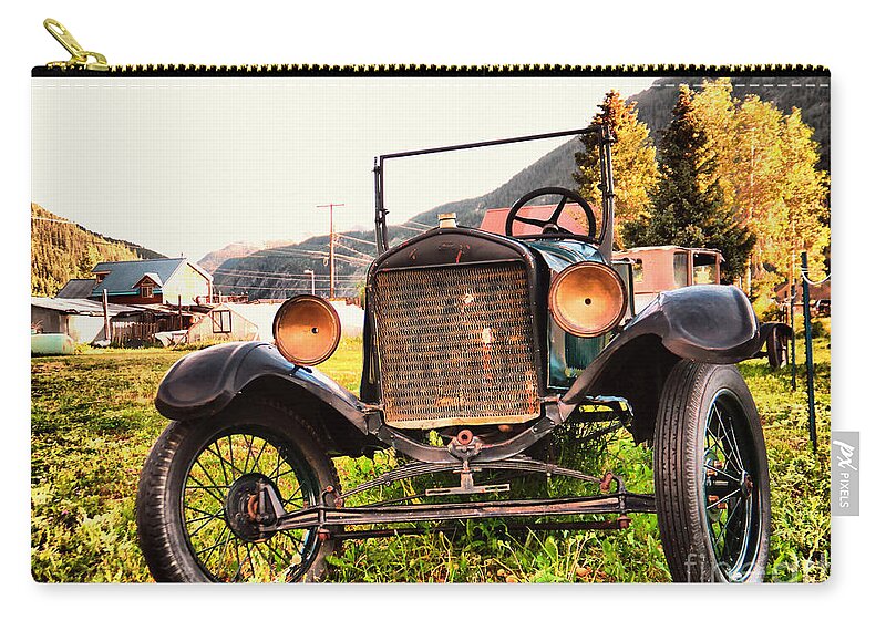 Car Zip Pouch featuring the photograph Model t Silverton Colorado by Jeff Swan