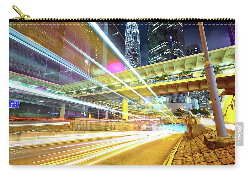 Outdoors Zip Pouch featuring the photograph Modern City At Night by Leung Cho Pan