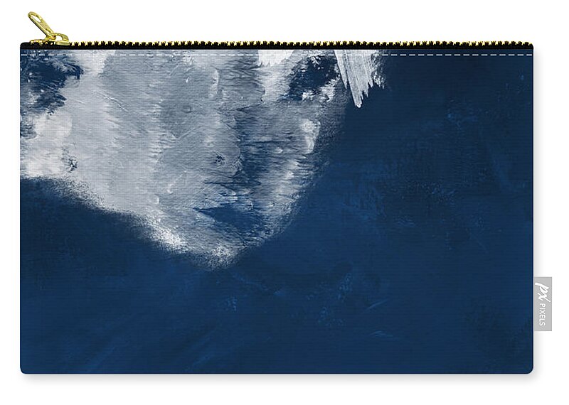 Blue Zip Pouch featuring the painting Moment In Blue- Art by Linda Woods by Linda Woods