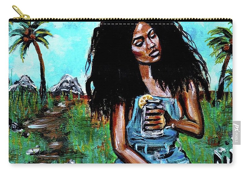  Zip Pouch featuring the painting Moments of Bliss by Artist RiA