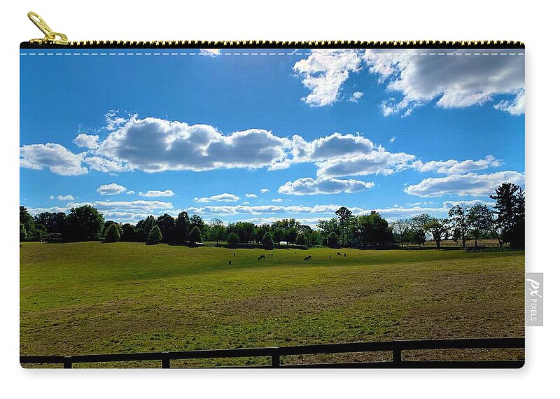 Pasture Zip Pouch featuring the photograph Monkton Pastures by Chris Montcalmo