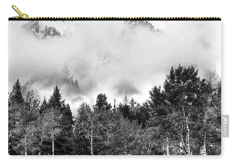 Sawtooth Mountains Zip Pouch featuring the photograph Montana Mist by Randall Dill