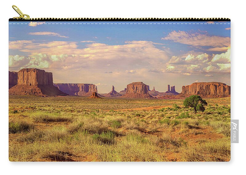 Tranquility Zip Pouch featuring the photograph Monument Valley National Monument by Www.35mmnegative.com
