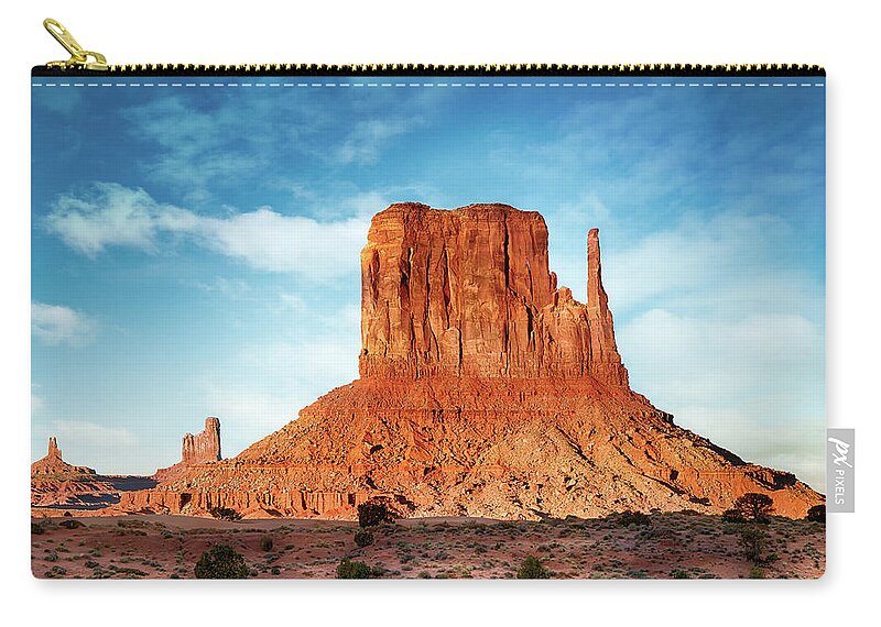 Ut Zip Pouch featuring the photograph Monument Valley Sunset 1304 by Kenneth Johnson