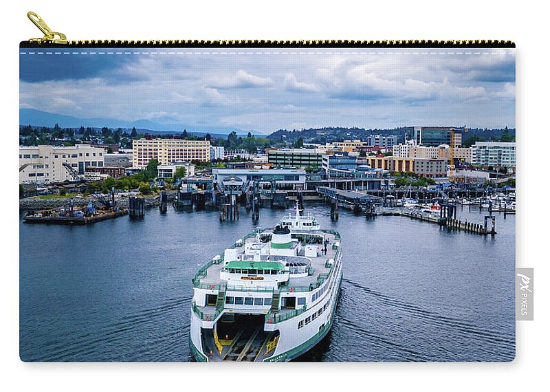 Pnw Zip Pouch featuring the photograph Moody Ferry by Clinton Ward