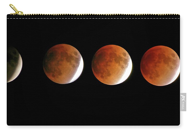 Outdoors Zip Pouch featuring the photograph Moon Eclipse by David Neil Madden