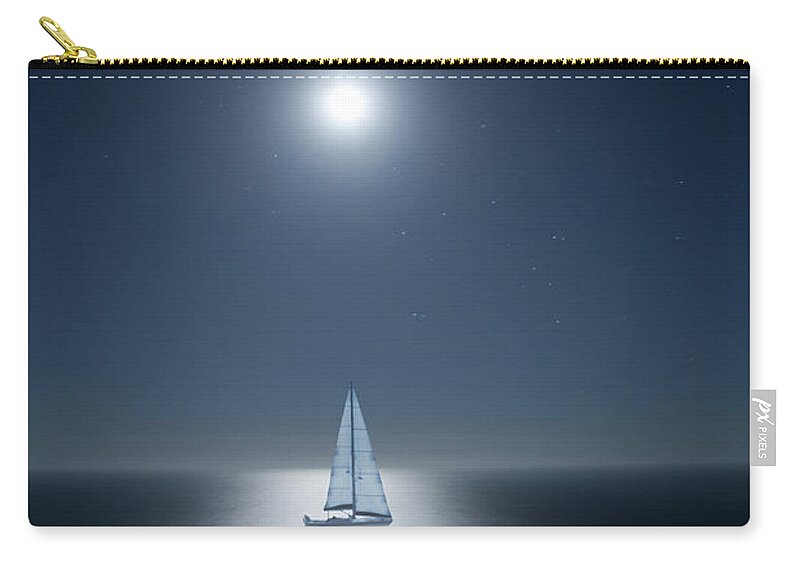 Scenics Zip Pouch featuring the photograph Moon-glade by Yulkapopkova