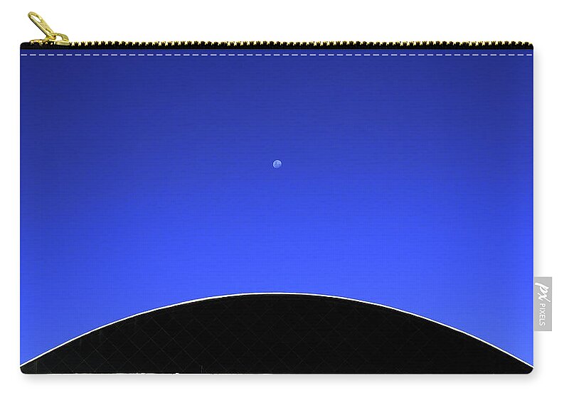 Tranquility Zip Pouch featuring the photograph Moon On A Clear Sky by C. Quandt Photography