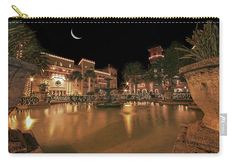 St Augustine Carry-all Pouch featuring the photograph Moon over St Augustine by Robert Och