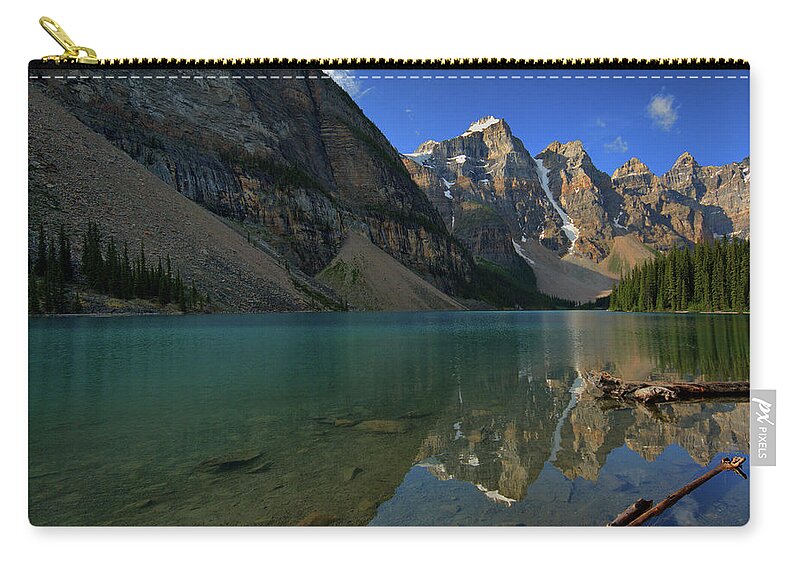 Scenics Zip Pouch featuring the photograph Moraine Lake In The Morning by Photography Aubrey Stoll