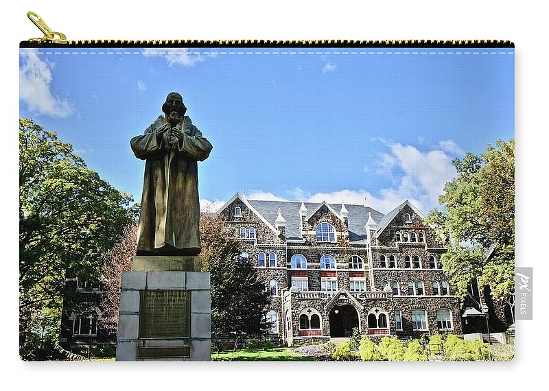 Moravian College Zip Pouch featuring the photograph Moravian College Comenius Hall by Kathy Ozzard Chism