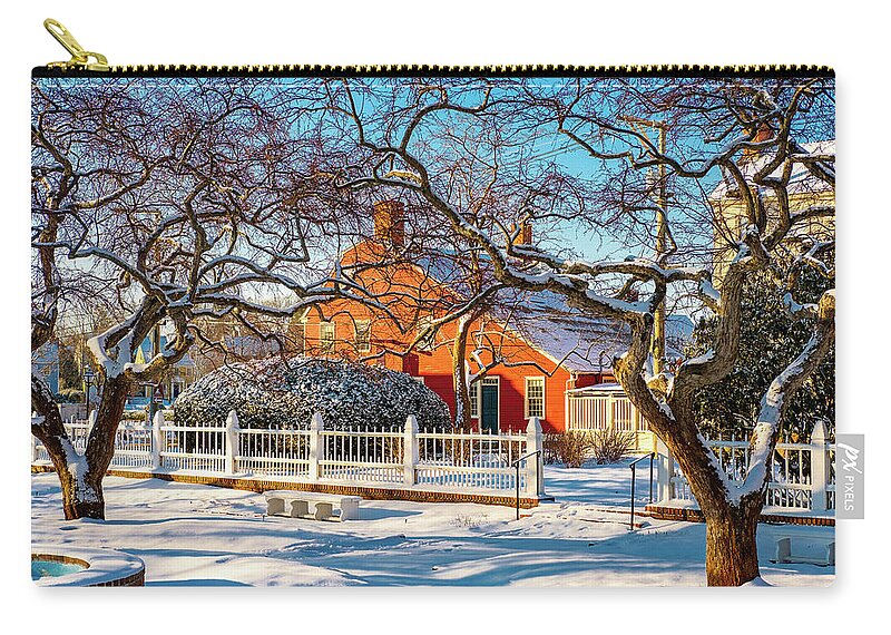 New Hampshire Zip Pouch featuring the photograph Morning Light, Winter Garden. by Jeff Sinon