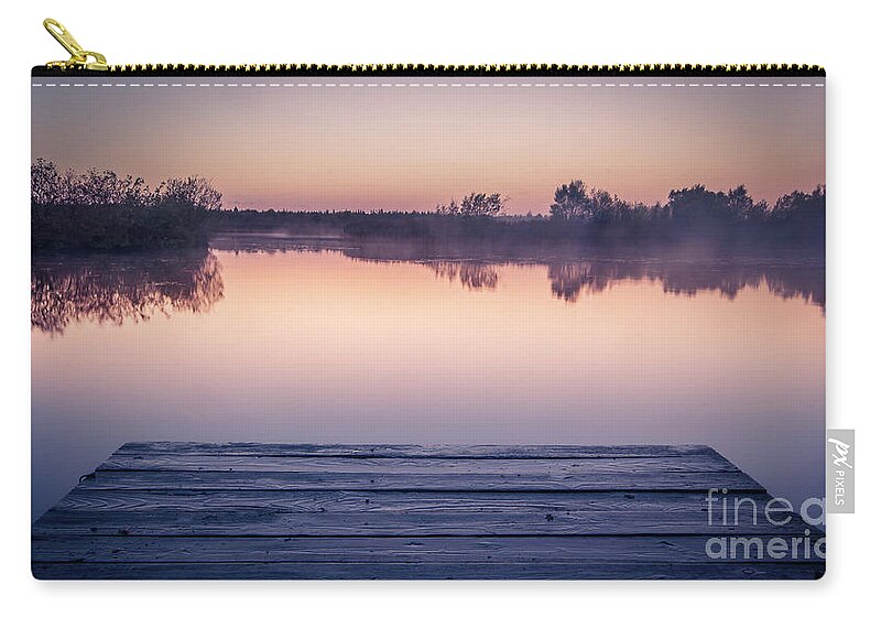 Lough Boora Zip Pouch featuring the photograph Morning on the Lough by Jeremy Simpson