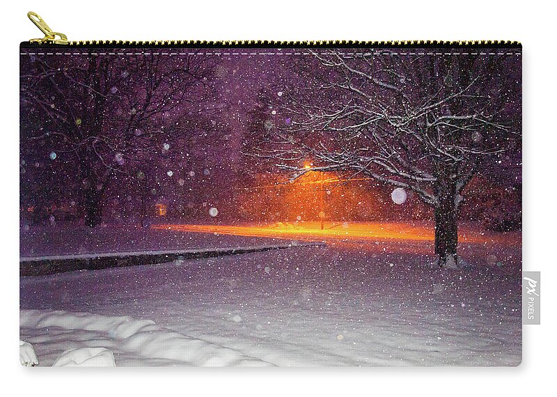 Snow Carry-all Pouch featuring the photograph Morning Snow by Randy Sylvia