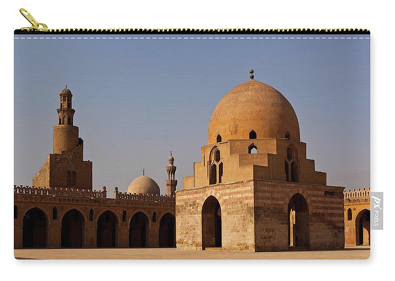 Arch Zip Pouch featuring the photograph Mosque Of Ibn Tulun, Cairo by Wavelet Photography