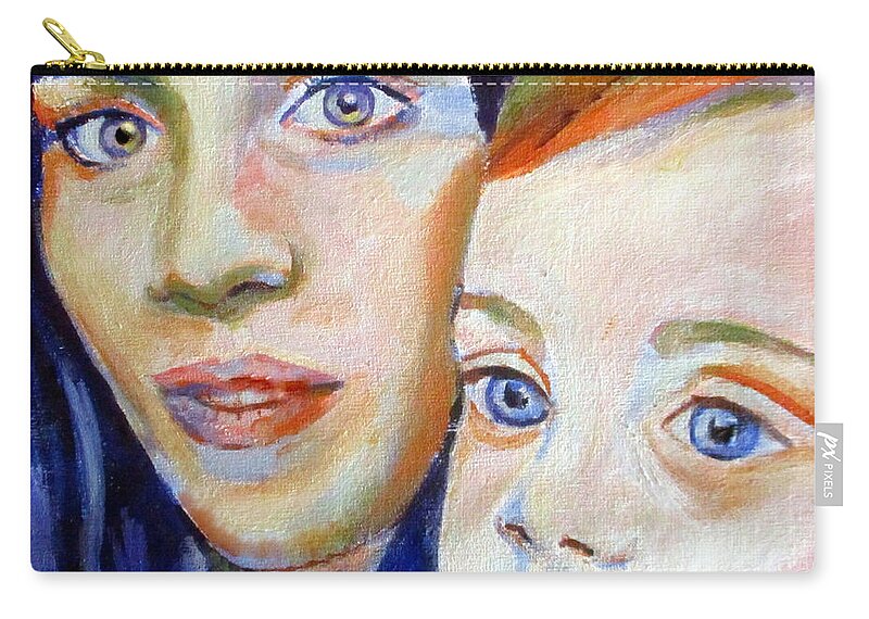 Contemporary Art Zip Pouch featuring the painting Mother and baby by Helena Wierzbicki