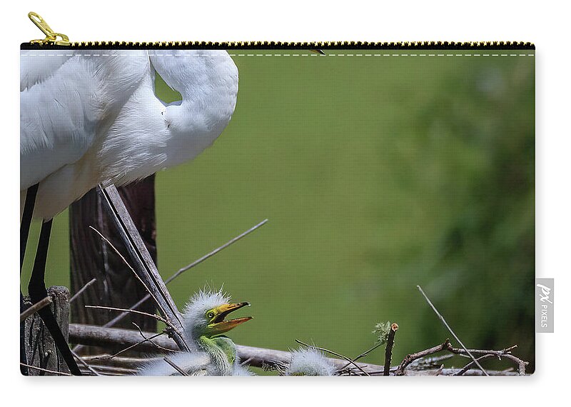 Heron Zip Pouch featuring the photograph Mother's Day by JASawyer Imaging