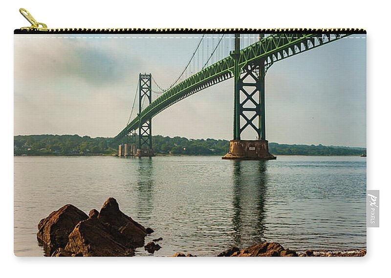 Providence Zip Pouch featuring the photograph Mount Hope Bridge III Color by David Gordon