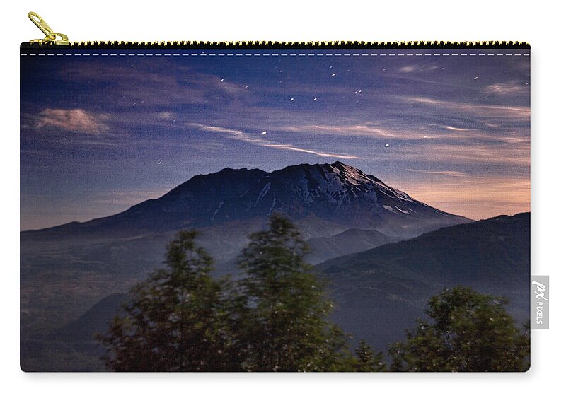 Mount St. Helens Zip Pouch featuring the photograph Mount St. Helens Sleeping Sentinal by Jeanette Mahoney