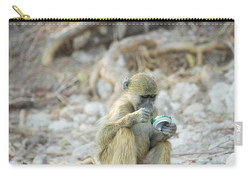Africa Zip Pouch featuring the photograph Mountain Dew by Timothy Hacker