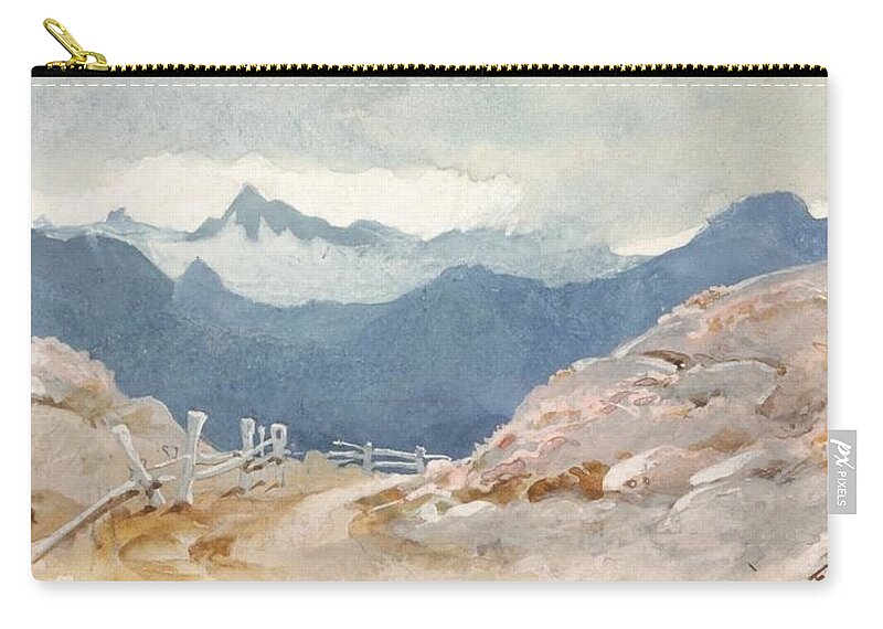 Watercolor Zip Pouch featuring the painting Mountain Path by Lilias Trotter