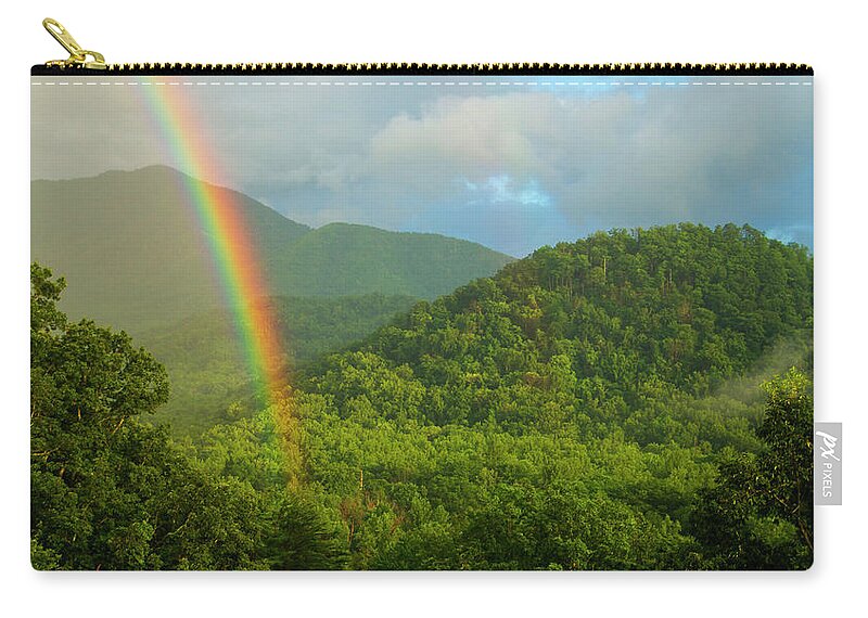 Rainbow Zip Pouch featuring the photograph Mountain Rainbow 2 by Larry Bohlin