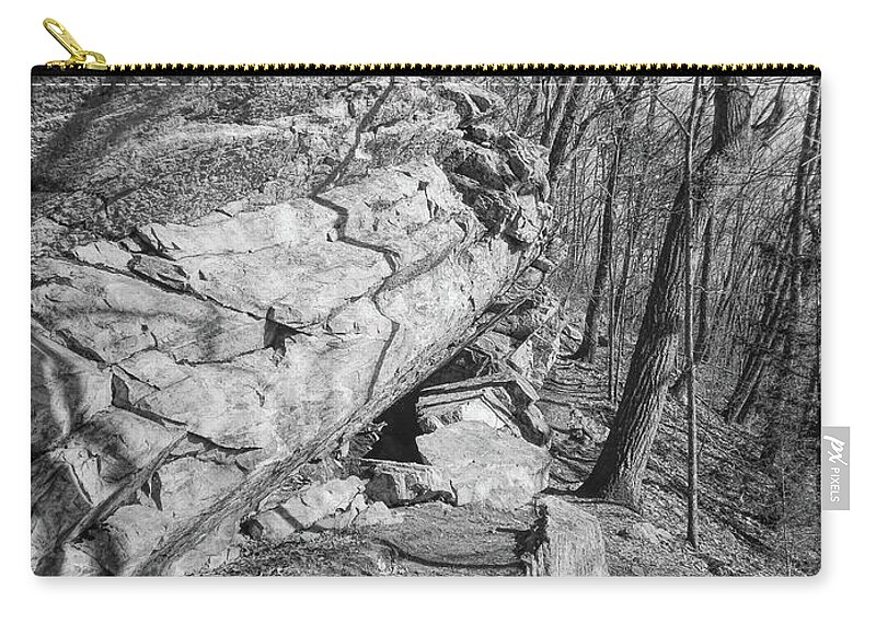 Black And White Zip Pouch featuring the photograph Mountain Trail by Phil Perkins