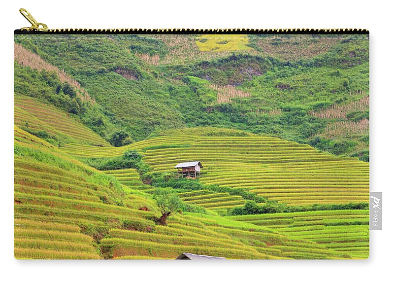 Rice Paddy Zip Pouch featuring the photograph Mountainous Rice Field by Akari Photography