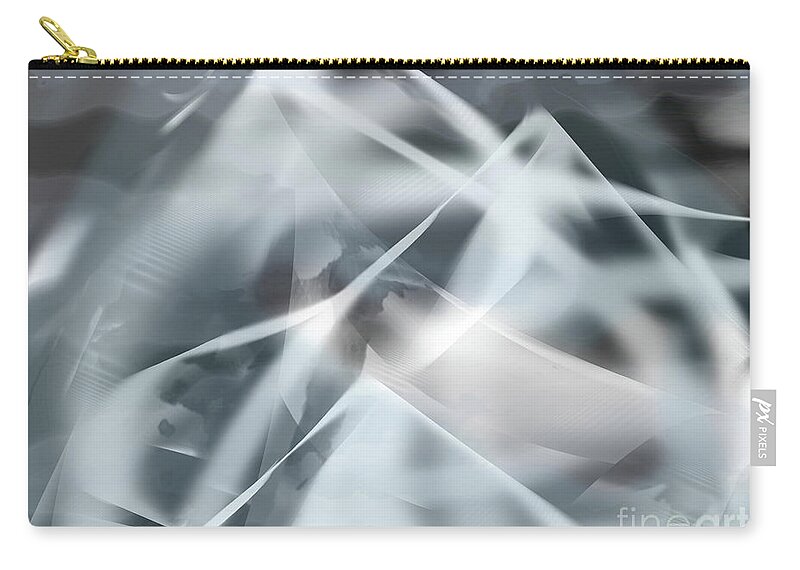 Abstract Zip Pouch featuring the digital art Mountains in the Mist by Jacqueline Shuler