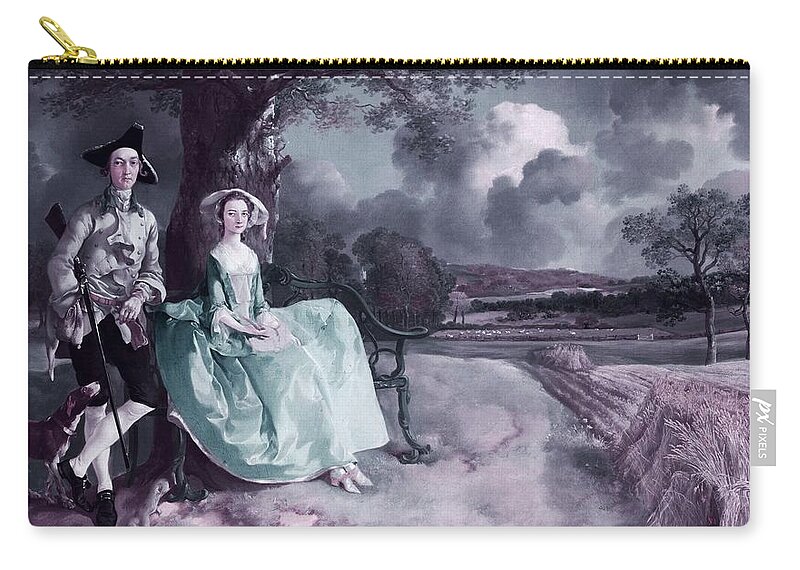 Love Zip Pouch featuring the painting Mr And Mrs Robert Andrews by Thomas Gainsborough - infrared version by Celestial Images