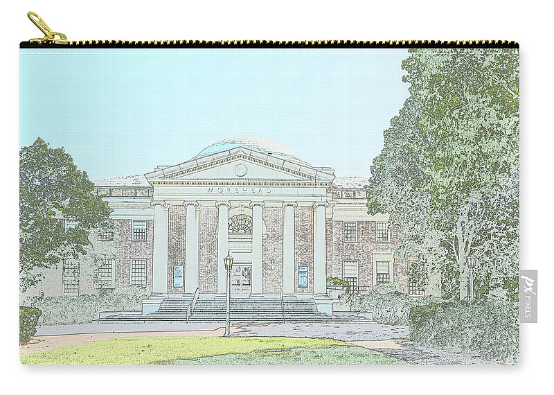 Chapel Hill Zip Pouch featuring the photograph Morehead Planetarium by Minnie Gallman