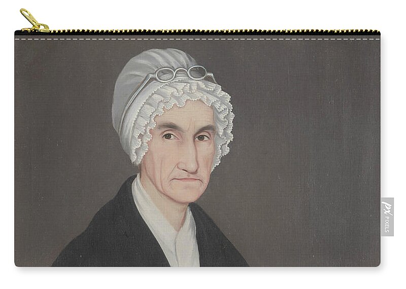19th Century Art Zip Pouch featuring the painting Mrs. Reuben Allerton by Ammi Phillips