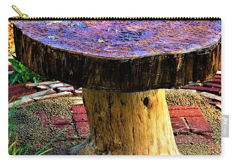 Table Zip Pouch featuring the photograph Mushroom Table by Merle Grenz