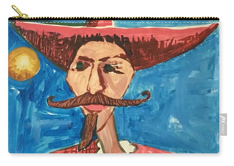Ricardosart37 Zip Pouch featuring the painting Mustachioed Juggler by Ricardo Penalver deceased