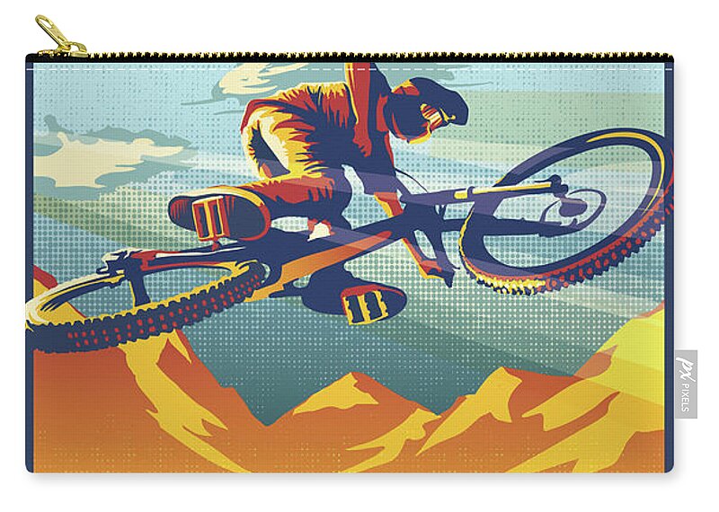 Mountain Bike Art Carry-all Pouch featuring the painting My Air Miles by Sassan Filsoof