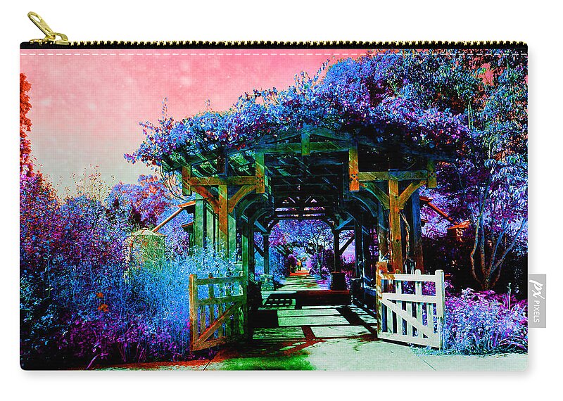 Garden Carry-all Pouch featuring the mixed media My Fantasy Garden Spot by Stacie Siemsen