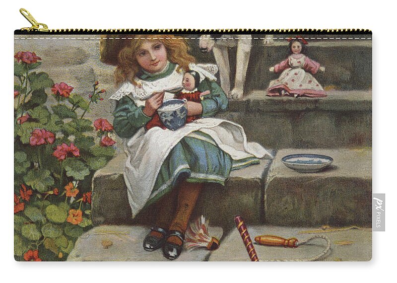 Doyle Zip Pouch featuring the painting My Turn Next, 19th century by Richard Doyle
