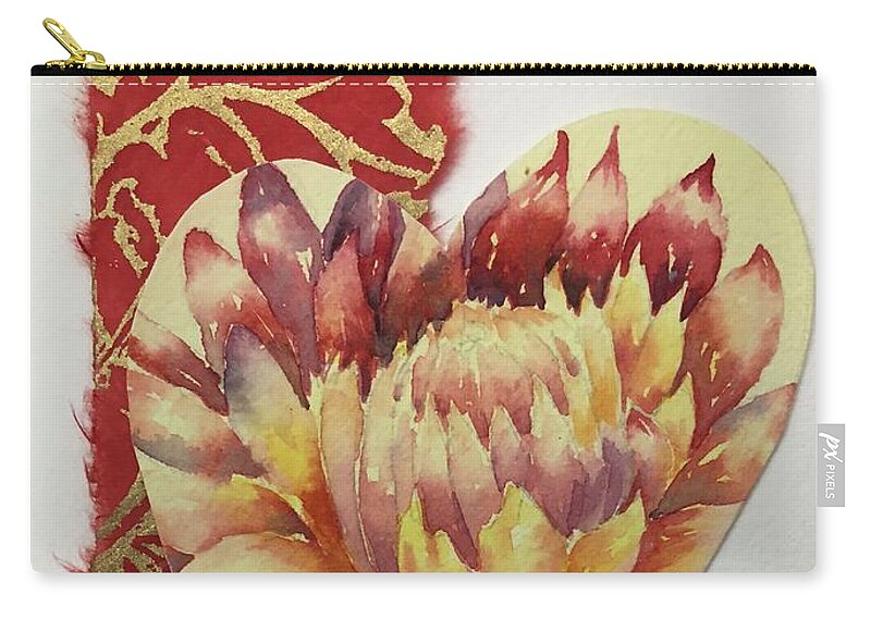 Valentine Zip Pouch featuring the painting My Valentine Three by Tara Moorman