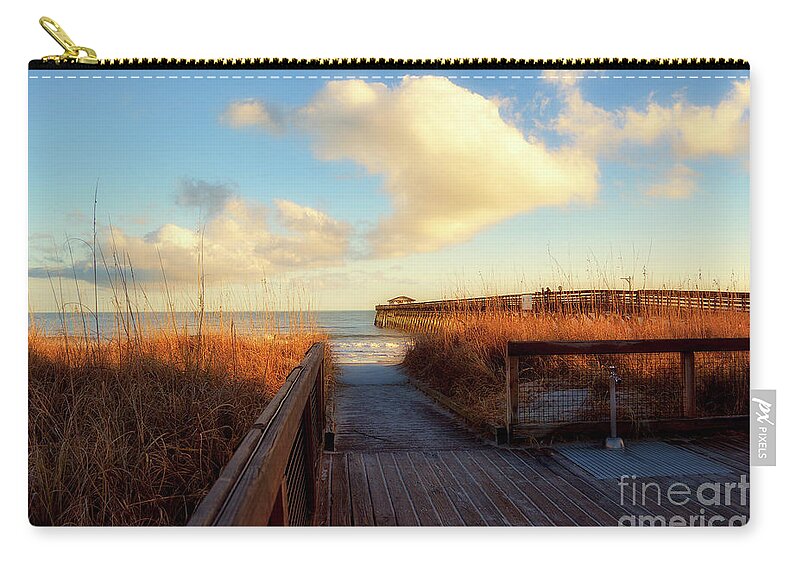 Scenic Carry-all Pouch featuring the photograph Myrtle Beach State Park Pier by Kathy Baccari