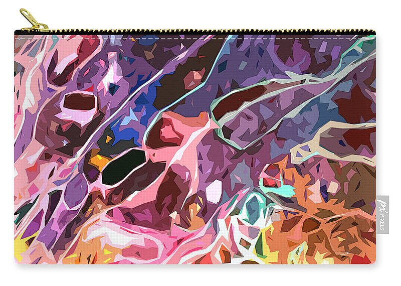 Abstract Zip Pouch featuring the digital art Mystery of Life by Linda Mears