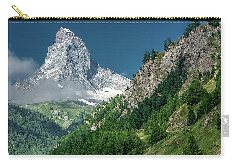 Zermatt Zip Pouch featuring the photograph Mystical Matterhorn by Marcy Wielfaert