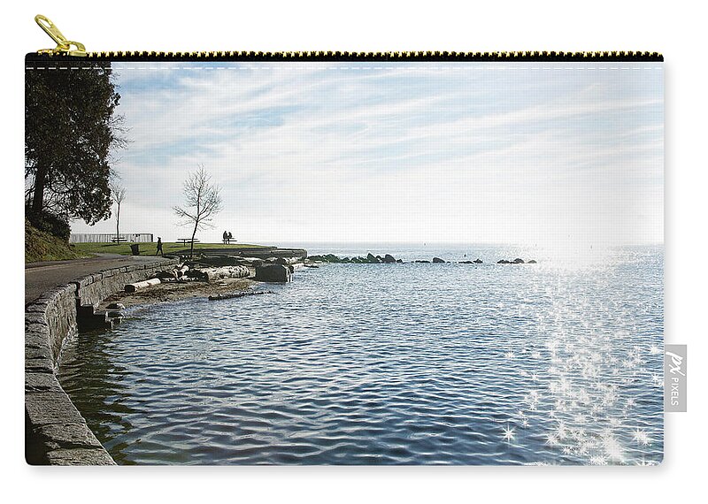 Seascape Zip Pouch featuring the photograph Mystical Morning by Cameron Wood