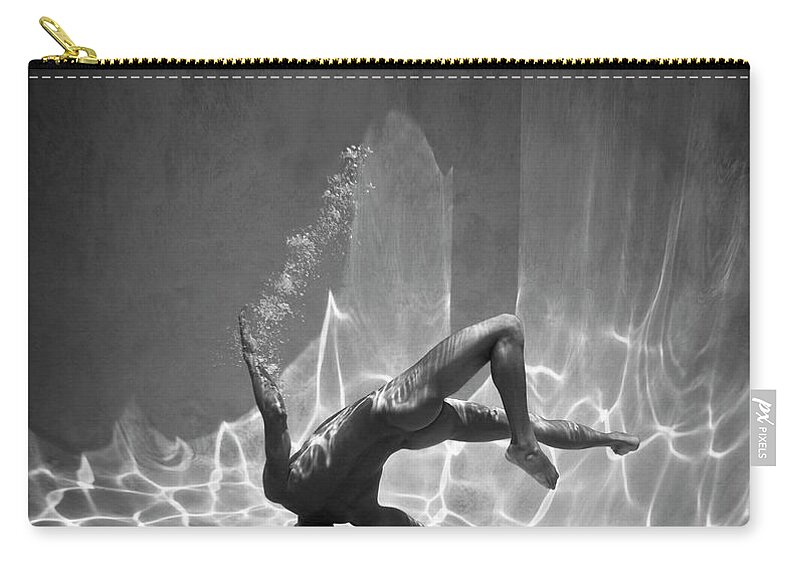 Underwater Zip Pouch featuring the photograph Naked Man Underwater by Ed Freeman