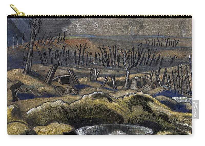 B1019 Zip Pouch featuring the painting Nash: Passchendaele, C1917 by Paul Nash