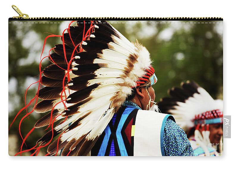 Bald Eagle Feathers Zip Pouch featuring the photograph Native American Chief by Rich Collins