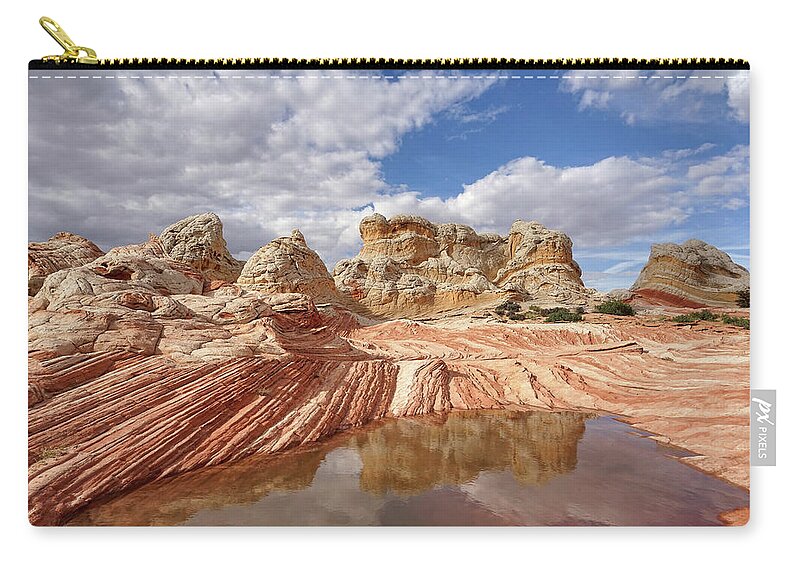 White Pocket Zip Pouch featuring the photograph Natural Architecture by Leda Robertson