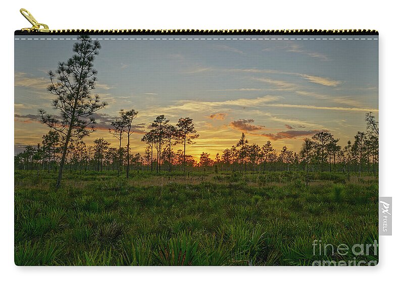 Usa Zip Pouch featuring the photograph Natural Florida Sunset by Brian Kamprath