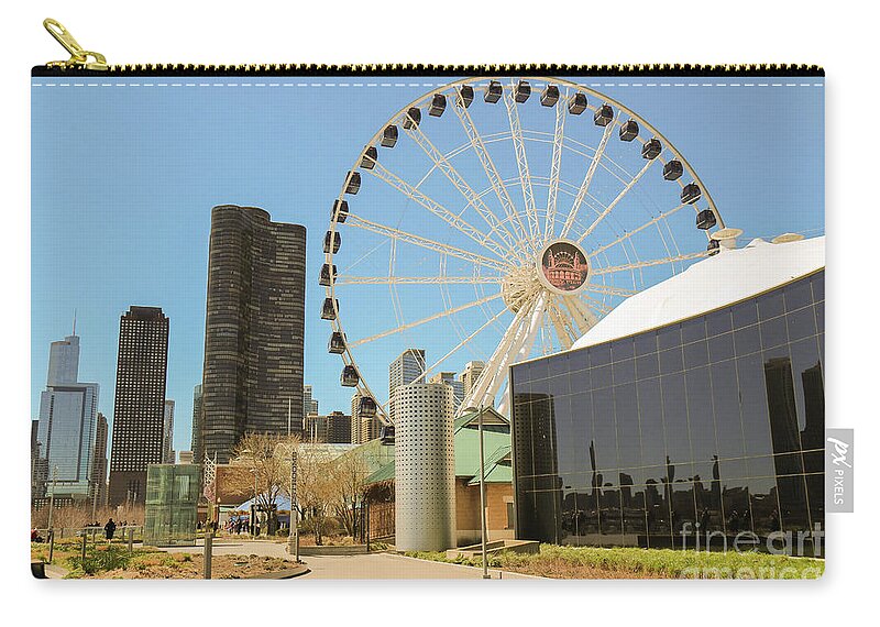 Navy Pier Zip Pouch featuring the photograph Navy Pier Chicago by Veronica Batterson